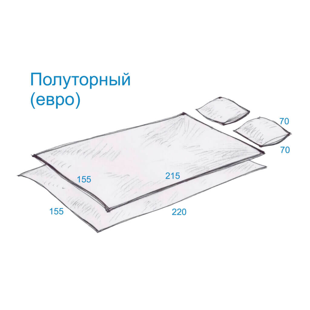 Комплект постельного белья полуторный (евро) Модель 001